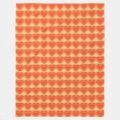 Moderne Abstrakte Herzen - Mandarin Orange Fleecedecke (Vorderseite)