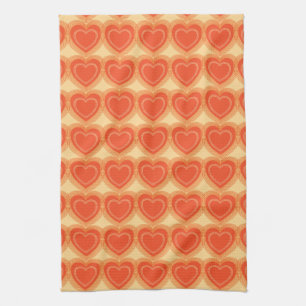 Moderne Abstrakte Herzen - Mandarin Orange Handtuch