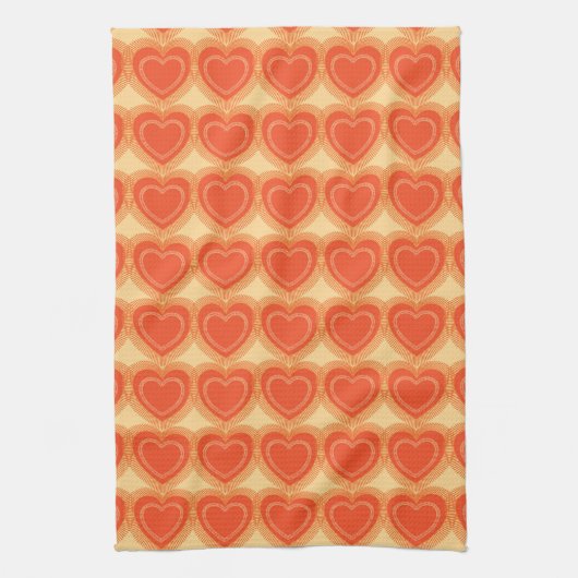 Moderne Abstrakte Herzen - Mandarin Orange Handtuch (Vertikal)