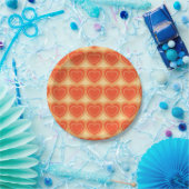 Moderne Abstrakte Herzen - Mandarin Orange Pappteller (Party)