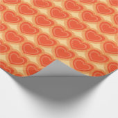 Moderne abstrakte Herzen - Mandarine Geschenkpapier (Ecke)