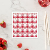 Moderne Abstrakte Herzen - Rot und Weiß Serviette (Beispiel)