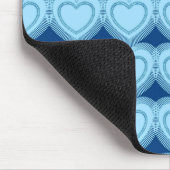 Moderne Abstrakte Herzen - Sky Blue und Cobalt Mousepad (Ecke)