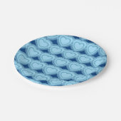 Moderne Abstrakte Herzen - Sky Blue und Cobalt Pappteller (Schrägansicht)