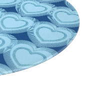 Moderne Abstrakte Herzen - Sky Blue und Cobalt Schneidebrett (Ecke)