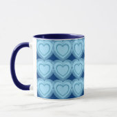 Moderne Abstrakte Herzen - Sky Blue und Cobalt Tasse (Links)