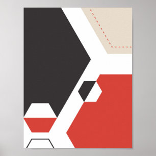 Moderne Abstrakte Hexagon Geometrie Art Poster