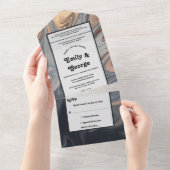 Moderne, Abstrakte Hochzeit All In One Einladung (Abreißen)