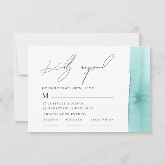 Moderne Abstrakte Hochzeit am Ocean Beach RSVP Karte (Vorderseite)