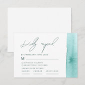 Moderne Abstrakte Hochzeit am Ocean Beach RSVP Karte (Vorne/Hinten)