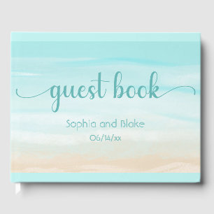 Moderne Abstrakte Hochzeit am Strand Gästebuch