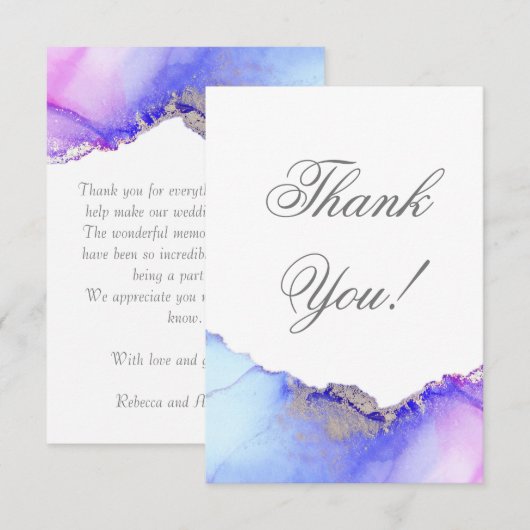 Moderne Abstrakte Hochzeit Dankeskarte (Vorne/Hinten)