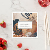 Moderne Abstrakte Hochzeit der Terracotta Navy Serviette (Beispiel)