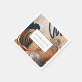 Moderne Abstrakte Hochzeit der Terracotta Navy Serviette (Ecke)