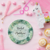 Moderne Abstrakte Hochzeit des grünen Wassers Pappteller (Party)