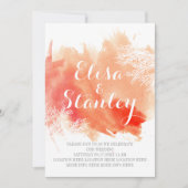 Moderne abstrakte Hochzeit des Korallenriffs Einladung (Vorderseite)