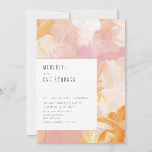 Moderne Abstrakte Hochzeit Einladung (Vorderseite)