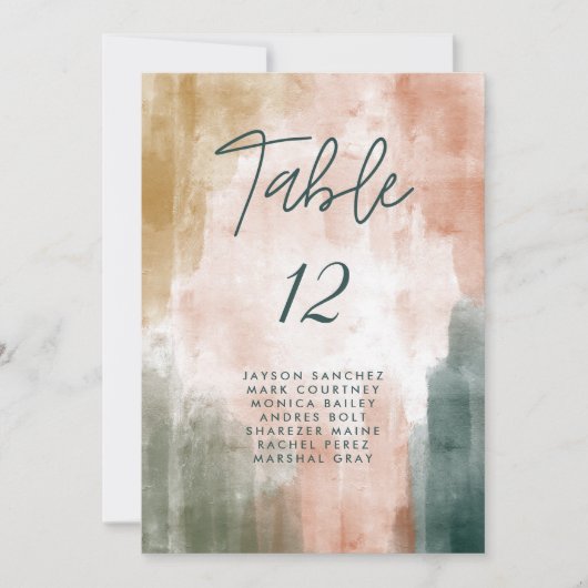 Moderne Abstrakte Hochzeit im Herbst Sitznummer (Vorderseite)