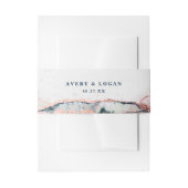 Moderne Abstrakte Hochzeit in Burgund & Navy Einladungsbanderole (Vorderseite Beispiel)