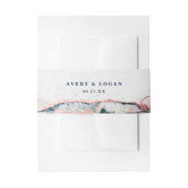 Moderne Abstrakte Hochzeit in Burgund & Navy Einladungsbanderole