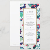 Moderne abstrakte Hochzeit in grünem Gold Menükarte (Vorne/Hinten)