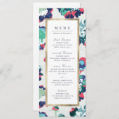 Moderne abstrakte Hochzeit in grünem Gold Menükarte (Vorne/Hinten)