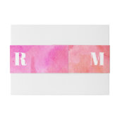 Moderne Abstrakte Hochzeit in Rosa und Orange Einladungsbanderole (Rückseitenbeispiel)