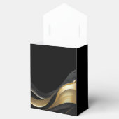 Moderne Abstrakte Hochzeit in Schwarz und Gold Geschenkschachtel (Geöffnet)