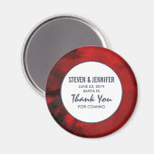 Moderne Abstrakte Hochzeit in Schwarz und Rot Magnet (Vorderseite/Rückseite)