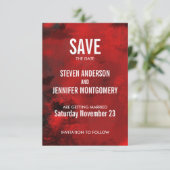 Moderne Abstrakte Hochzeit in Schwarz und Rot Save The Date (Stehend Vorderseite)