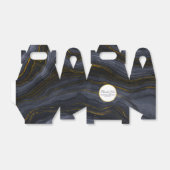 Moderne Abstrakte Hochzeit mit Black & Gold Agate Geschenkschachtel (Ungefaltet)