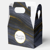 Moderne Abstrakte Hochzeit mit Black & Gold Agate Geschenkschachtel (Geöffnet)