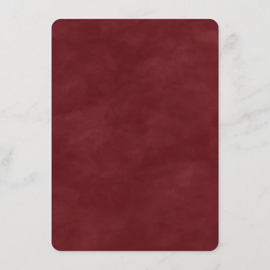 Moderne Abstrakte Hochzeit mit Rot und Gold Menükarte (Rückseite)