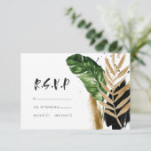 Moderne, abstrakte Hochzeit RSVP Karte (Stehend Vorderseite)