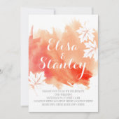 Moderne abstrakte Hochzeit von Korallenpfirsichen Einladung (Vorderseite)