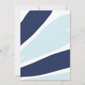 Moderne Abstrakte Hochzeit von Navy & Light Blue Einladung (Rückseite)