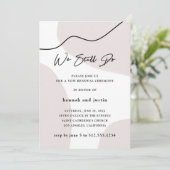 Moderne abstrakte Hochzeits-Versprechen-Erneuerung Einladung (Stehend Vorderseite)