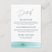 Moderne Abstrakte Hochzeitsdetails des Wasserfarbe Begleitkarte (Vorderseite)