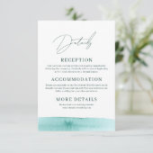 Moderne Abstrakte Hochzeitsdetails des Wasserfarbe Begleitkarte (Stehend Vorderseite)