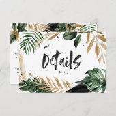 Moderne abstrakte Hochzeitsdetails RSVP Karte (Vorne/Hinten)