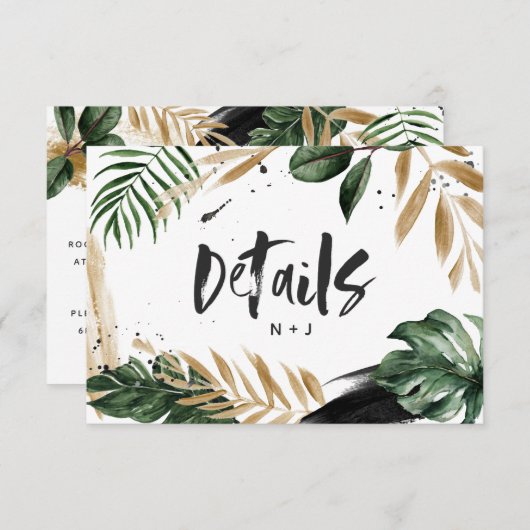 Moderne abstrakte Hochzeitsdetails RSVP Karte (Vorne/Hinten)