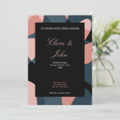 Moderne Abstrakte Hochzeitseinladung Einladung (Stehend Vorderseite)