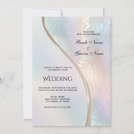 Moderne Abstrakte Hochzeitseinladung Einladung (Vorderseite)