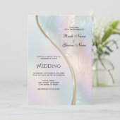 Moderne Abstrakte Hochzeitseinladung Einladung (Stehend Vorderseite)