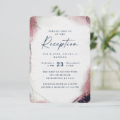 Moderne Abstrakte Hochzeitsempfehlung für Burgund Begleitkarte (Stehend Vorderseite)