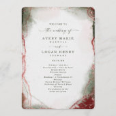 Moderne Abstrakte Hochzeitsfeier Terra Rosa Pink Programm (Vorderseite)