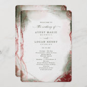 Moderne Abstrakte Hochzeitsfeier Terra Rosa Pink Programm (Vorne/Hinten)