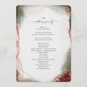 Moderne Abstrakte Hochzeitsfeier Terra Rosa Pink Programm (Rückseite)