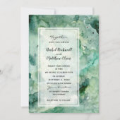 Moderne Abstrakte Hochzeitsfeiern mit grünem Wasse (Vorderseite)