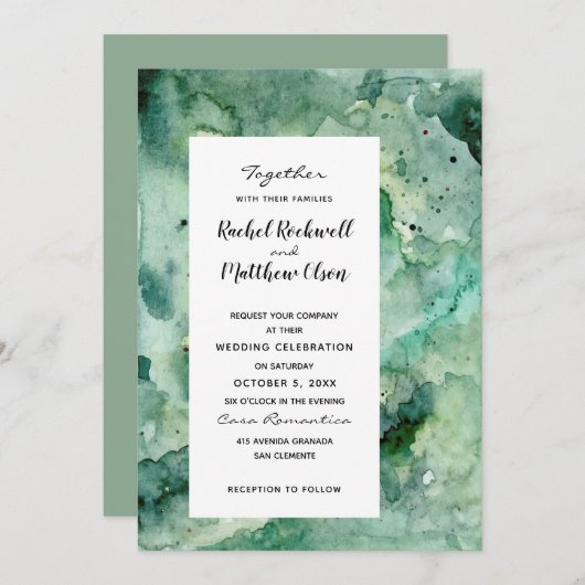 Moderne Abstrakte Hochzeitsfeiern mit grünem Wasse (Vorne/Hinten)